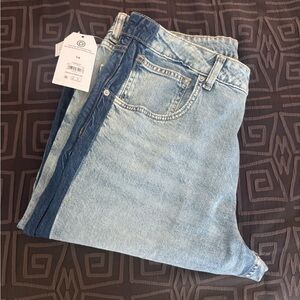 Time and Tru Light and Dark Blue Straight Leg Jeans